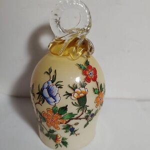 Vintage Colorful Floral Glass Bell with Handle made in Italy